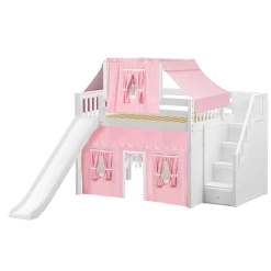 Maxtrix Full Mid Loft Bed With Stairs, Curtain, Top Tent + Slide 33 Maxtrix Full Mid Loft Bed With Stairs, Curtain, Top Tent + Slide -Kid Furniture FINE23 WS 7b0c4f8c 224d 49f0 aa38 3be7987333ec