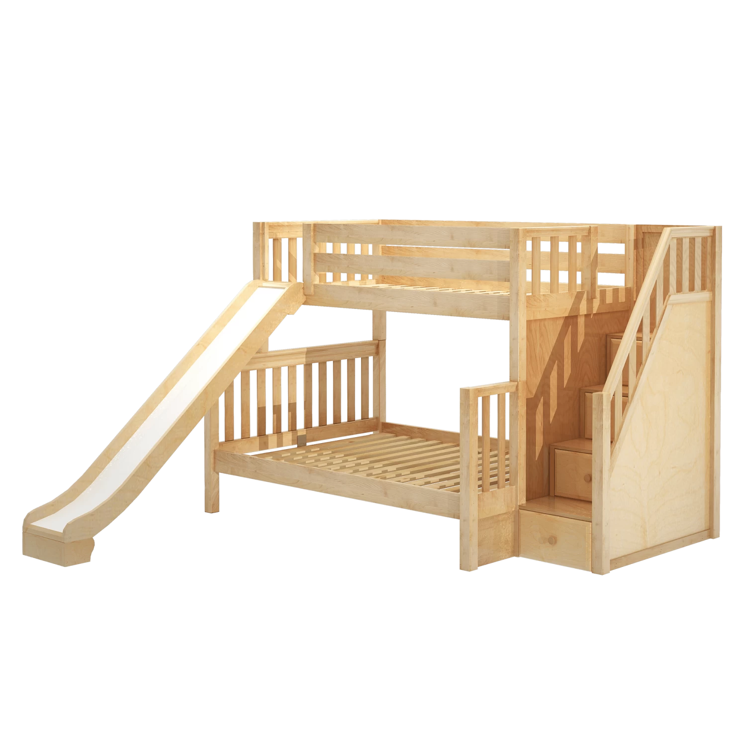 Maxtrix Medium Twin XL Over Full XL Bunk Bed With Stairs + Slide 13 Maxtrix Medium Twin XL Over Full XL Bunk Bed With Stairs + Slide - Image 11
