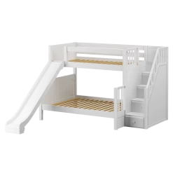 Maxtrix Medium Twin XL Over Full XL Bunk Bed With Stairs + Slide 21 Maxtrix Medium Twin XL Over Full XL Bunk Bed With Stairs + Slide -Kid Furniture FOXTROT WP a27de3ee 69cf 46d3 997c ce369b334c9f