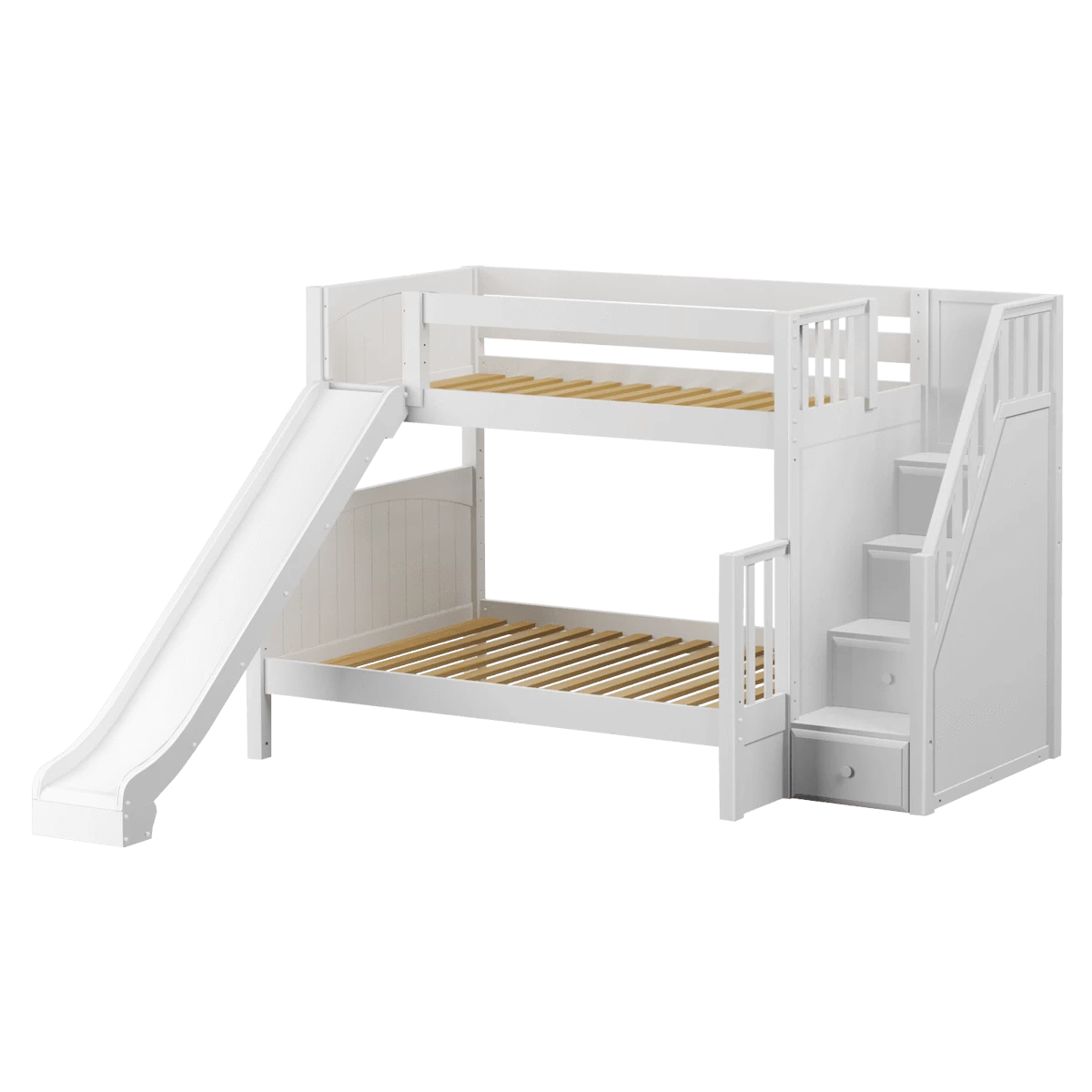 Maxtrix Medium Twin XL Over Full XL Bunk Bed With Stairs + Slide 10 Maxtrix Medium Twin XL Over Full XL Bunk Bed With Stairs + Slide - Image 8
