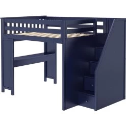 Jackpot Deluxe Fulham Full Size Loft With Staircase + Desk -Kid Furniture FulhamBlueLeft 1 1aeb8058 877d 43d6 ad62 db70481b5160