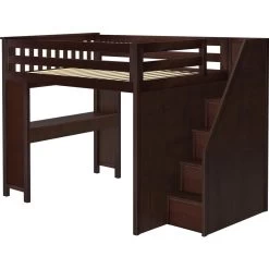 Jackpot Deluxe Fulham Full Size Loft With Staircase + Desk -Kid Furniture FulhamEspressoLeft 1 5bcfadd8 7a9a 41f2 9cc1 49e4b3e7920d
