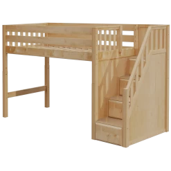 Maxtrix Twin Mid Loft Bed With Stairs -Kid Furniture GALANT NS f6e5ffee 11fa 412d 9a93 df6a4c286792