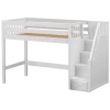 Maxtrix Twin Mid Loft Bed With Stairs -Kid Furniture GALANT WS f2888613 de8b 4bcf af2b 0a66b3e428eb