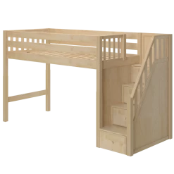 Maxtrix Twin XL Mid Loft Bed With Stairs -Kid Furniture GALANT XL NS 52b73965 d0d7 48a0 b205 4e8166bbf1bb