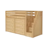 Maxtrix Twin Mid Loft Bed With Stairs + Storage -Kid Furniture GALANT3 NS