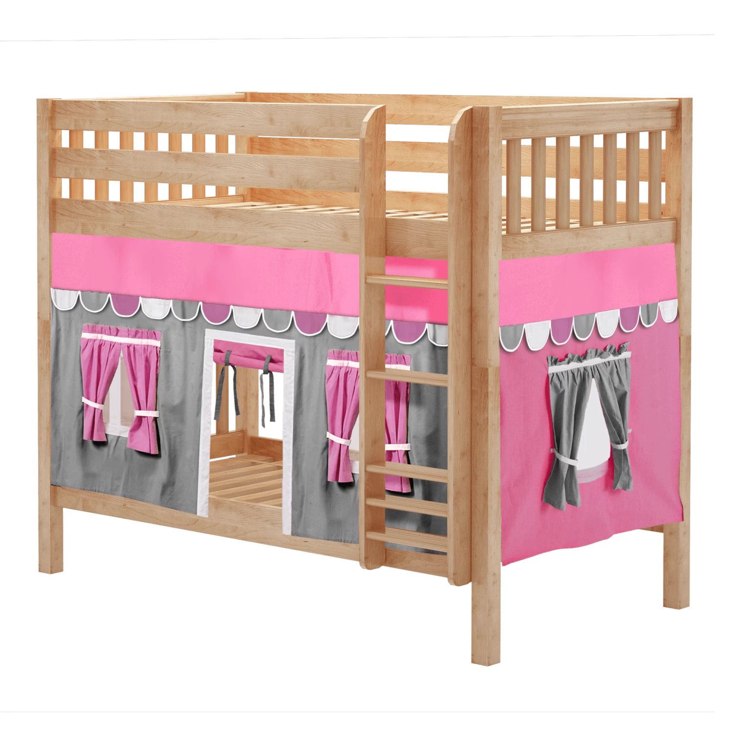 Maxtrix Twin Medium Bunk Bed With Straight Ladder + Curtain 3 Maxtrix Twin Medium Bunk Bed With Straight Ladder + Curtain
