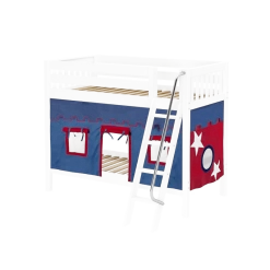 Maxtrix Twin Medium Bunk Bed With Angled Ladder + Curtain -Kid Furniture GOTIT21 WS