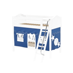 Maxtrix Twin Medium Bunk Bed With Angled Ladder + Curtain -Kid Furniture GOTIT22 WC