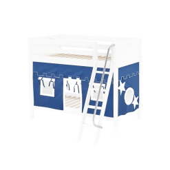 Maxtrix Twin Medium Bunk Bed With Angled Ladder + Curtain -Kid Furniture GOTIT22 WP