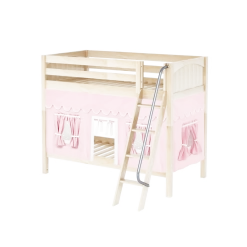 Maxtrix Twin Medium Bunk Bed With Angled Ladder + Curtain -Kid Furniture GOTIT23 NP