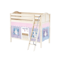 Maxtrix Twin Medium Bunk Bed With Angled Ladder + Curtain -Kid Furniture GOTIT27 NC