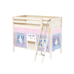 Maxtrix Twin Medium Bunk Bed With Angled Ladder + Curtain -Kid Furniture GOTIT27 NP