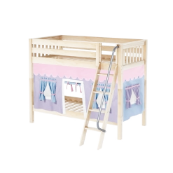 Maxtrix Twin Medium Bunk Bed With Angled Ladder + Curtain -Kid Furniture GOTIT27 NS