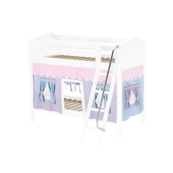 Maxtrix Twin Medium Bunk Bed With Angled Ladder + Curtain -Kid Furniture GOTIT27 WC