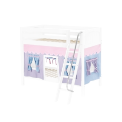 Maxtrix Twin Medium Bunk Bed With Angled Ladder + Curtain -Kid Furniture GOTIT27 WP