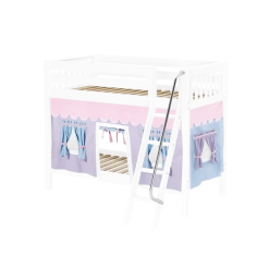 Maxtrix Twin Medium Bunk Bed With Angled Ladder + Curtain -Kid Furniture GOTIT27 WS