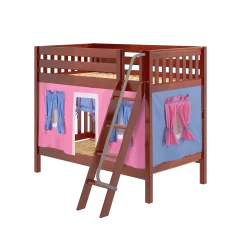 Maxtrix Twin Medium Bunk Bed With Angled Ladder + Curtain -Kid Furniture GOTIT28 CS 6b27d4ce ed91 4cf6 a31a 4dabdbeea154