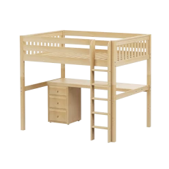 Maxtrix Full High Loft Bed With Straight Ladder + Desk 25 Maxtrix Full High Loft Bed With Straight Ladder + Desk -Kid Furniture GRAND2 NS