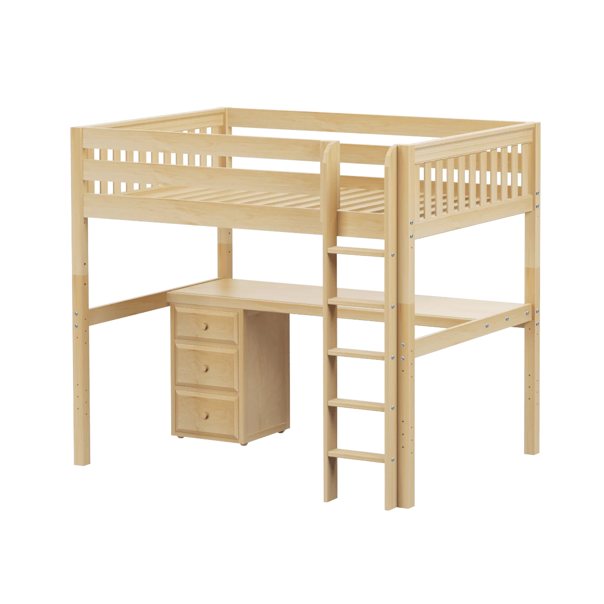 Maxtrix Full High Loft Bed With Straight Ladder + Desk 6 Maxtrix Full High Loft Bed With Straight Ladder + Desk - Image 4