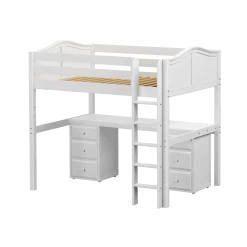 Maxtrix Full High Loft Bed With Straight Ladder + Desk 30 Maxtrix Full High Loft Bed With Straight Ladder + Desk -Kid Furniture GRAND3 WC