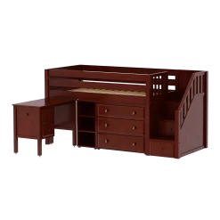 Maxtrix Twin Low Loft Bed With Stairs, Storage + Desk -Kid Furniture GREAT22L CP 1ed40aa1 7ff6 44e2 98de d0af17cf1b3d