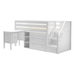 Maxtrix Twin Low Loft Bed With Stairs, Storage + Desk -Kid Furniture GREAT22L WS 6928f7da 1c65 4130 b9be 55118eb398d4