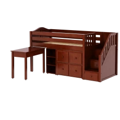 Maxtrix Twin Low Loft Bed With Stairs, Storage + Desk -Kid Furniture GREAT4 CC 5dc2fc31 e305 4c64 8259 e9090940060b