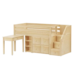 Maxtrix Twin Low Loft Bed With Stairs, Storage + Desk -Kid Furniture GREAT4 NP 0437b8e4 2b11 4dce bdf0 c6b8104f09fa