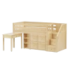 Maxtrix Twin Low Loft Bed With Stairs, Storage + Desk -Kid Furniture GREAT4 NS 525a0b74 a572 4b3b bb58 82b1a6abdc74