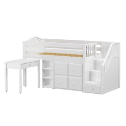 Maxtrix Twin Low Loft Bed With Stairs, Storage + Desk -Kid Furniture GREAT4 WC 0ad5e4a1 da49 4b32 92f6 afbff3b4fe96