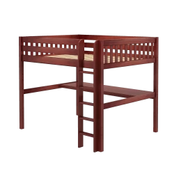 Maxtrix Queen High Loft Bed With Straight Ladder + Desk -Kid Furniture HEFTY1 XL C