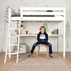 Maxtrix Twin High Loft Bed With Angled Ladder + Desk -Kid Furniture IMG2184 Square 1550698629319 656x656 crop center 5063582c e51b 431d bdc1 c47975180acb