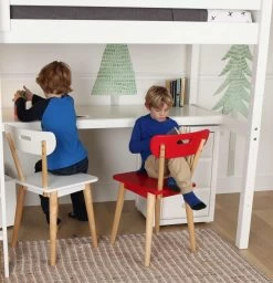 Maxtrix Twin High Loft Bed With Angled Ladder + Desk -Kid Furniture IMG2289 1550698629382