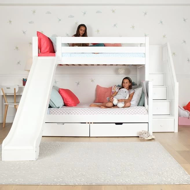 Maxtrix Medium Twin XL Over Full XL Bunk Bed With Stairs + Slide 6 Maxtrix Medium Twin XL Over Full XL Bunk Bed With Stairs + Slide - Image 4