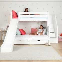 Maxtrix Medium Twin Over Full Bunk Bed With Stairs + Slide -Kid Furniture IMG4015 Blog Size 1559744440072 656x656 crop center ec59da0e 91b6 45bc 8473 70d364462d8f