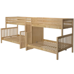 Maxtrix Twin XL Over Full XL Quadruple Bunk Bed With Stairs -Kid Furniture INFLATION XL NS LEFT