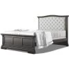 Romina Imperio Full Bed (Tufted Headboard) -Kid Furniture Imperio Full Bed Tufted Espresso finish and Grey Tufting d26e99a5 feaf 424e a2cf 4095707c8bde