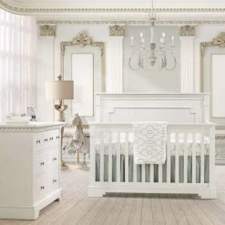Natart Ithaca "5-in-1'' Convertible Crib -Kid Furniture Ithaca Collection Baby Room in White 1