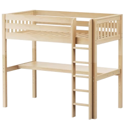 Maxtrix Twin XL High Loft Bed With Straight Ladder + Desk -Kid Furniture JIBJAB1 NS