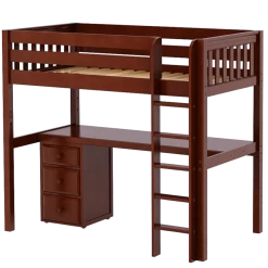 Maxtrix Twin XL High Loft Bed With Straight Ladder + Desk -Kid Furniture JIBJAB2 CS 31372320 23ed 455c a74d 1ff4b841c6fe