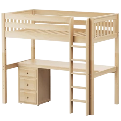 Maxtrix Twin XL High Loft Bed With Straight Ladder + Desk -Kid Furniture JIBJAB2 NS 1e3047b8 cc3d 47f1 b439 fcec2a3dc06e