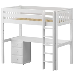 Maxtrix Twin XL High Loft Bed With Straight Ladder + Desk -Kid Furniture JIBJAB2 WS 9fd6ef8c 207f 4e05 b330 f1e2ea2a320c