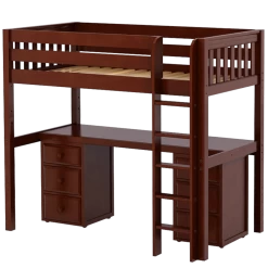 Maxtrix Twin XL High Loft Bed With Straight Ladder + Desk -Kid Furniture JIBJAB3 CS bd63365d 4820 4afd aca3 9ce2c08913c5