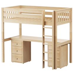 Maxtrix Twin XL High Loft Bed With Straight Ladder + Desk -Kid Furniture JIBJAB3 NS 6244bf3d 2e79 48ed b6ea 89cb0303b968