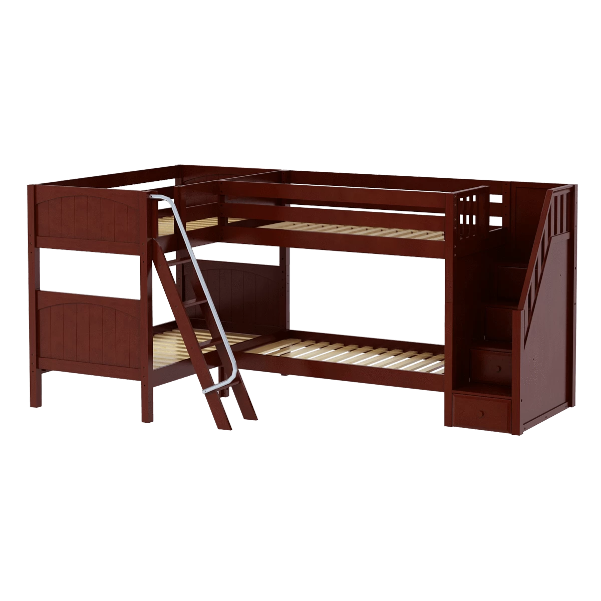 Maxtrix Twin Medium Corner Bunk Bed With Ladder + Stairs - R 7 Maxtrix Twin Medium Corner Bunk Bed With Ladder + Stairs - R - Image 5