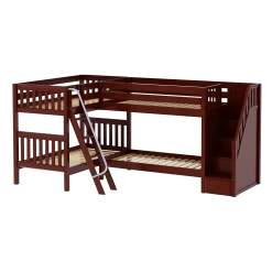 Maxtrix Twin Medium Corner Bunk Bed With Ladder + Stairs - R 13 Maxtrix Twin Medium Corner Bunk Bed With Ladder + Stairs - R -Kid Furniture JUNCTURE CS