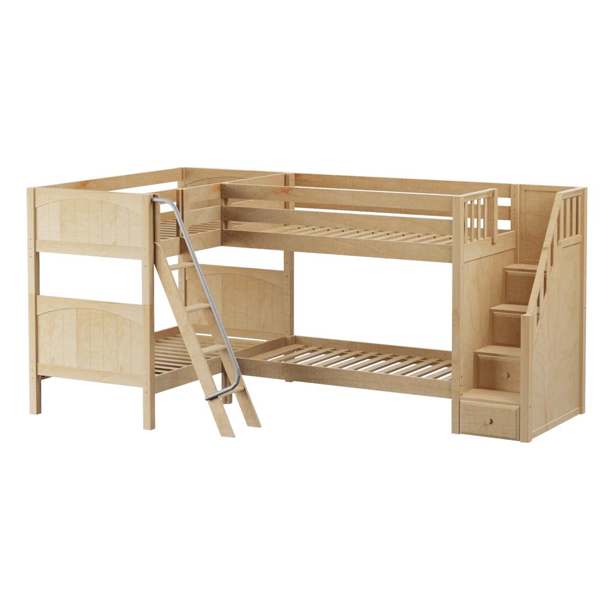 Maxtrix Twin Medium Corner Bunk Bed With Ladder + Stairs - R 5 Maxtrix Twin Medium Corner Bunk Bed With Ladder + Stairs - R - Image 3