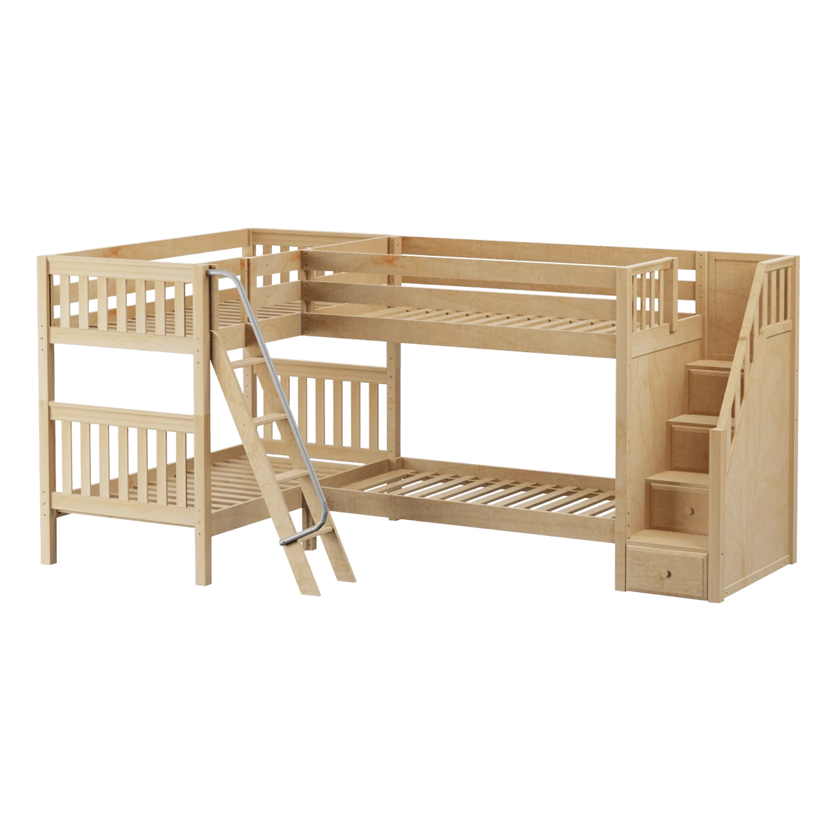 Maxtrix Twin Medium Corner Bunk Bed With Ladder + Stairs - R 6 Maxtrix Twin Medium Corner Bunk Bed With Ladder + Stairs - R - Image 4
