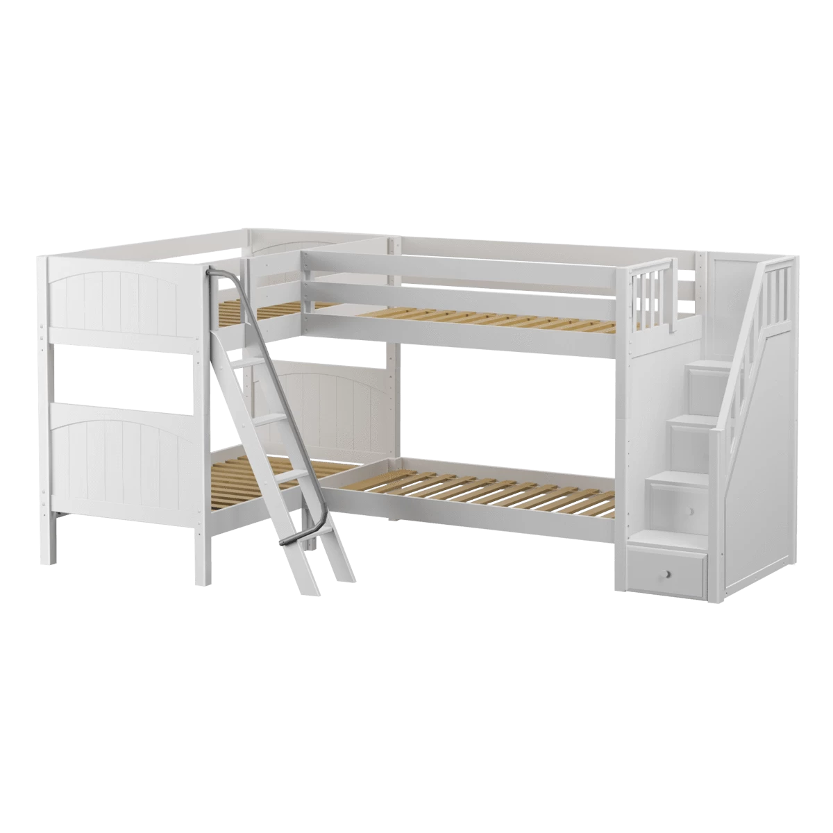 Maxtrix Twin Medium Corner Bunk Bed With Ladder + Stairs - R 4 Maxtrix Twin Medium Corner Bunk Bed With Ladder + Stairs - R - Image 2